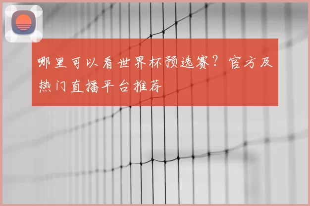 哪里可以看世界杯预选赛?官方及热门直播平台推荐