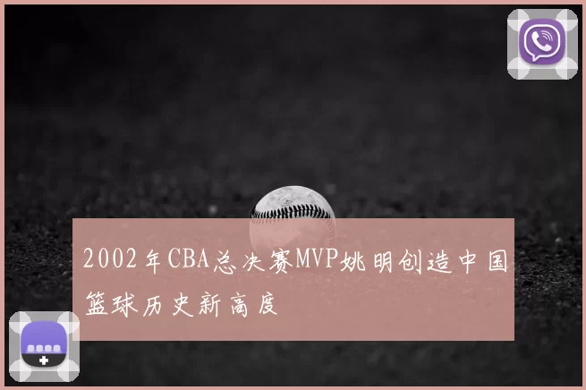2002年CBA总决赛MVP姚明创造中国篮球历史新高度