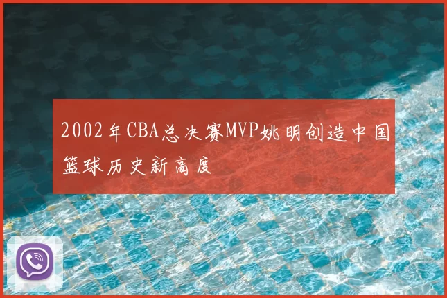 2002年CBA总决赛MVP姚明创造中国篮球历史新高度