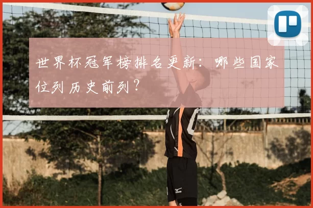 世界杯冠军榜排名更新：哪些国家位列历史前列？